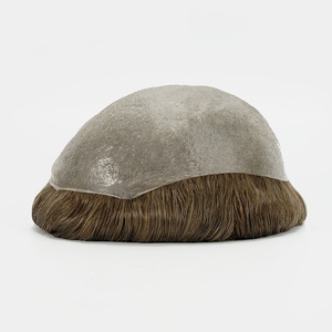 U.<strong>S</strong>. STOCK 0.03mm Ultra Thin Skin HS25V Invisible <strong>Men's</strong> <strong>Hair</strong> Systems V-looped Human <strong>Hair</strong> Toupee - Product Image 1