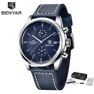 BENYAR5187新しいファッションブランドの時計防水メンズスポーツ腕時計クォーツ多機能クロノグラフトップ高級時計