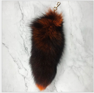 Chine usine en gros grand et moelleux fée véritable fourrure de renard queue porte-clés 40cm de Long porte-clés sac à main breloques vraie fourrure de renard queue - Product Image 2
