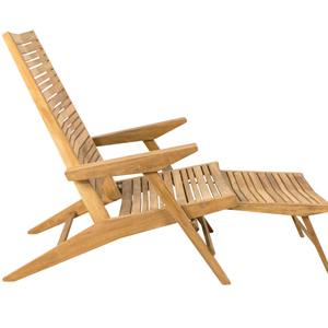 Tumbona de Exterior para Playa, de Madera de Teca Sólida <span class=keywords><strong>Natural</strong></span> con Cojín, para Patio, Piscina, Villa, Casa de Huéspedes, Terraza - <span class=keywords><strong>Seno</strong></span> - Product Image 2