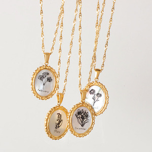 MICCI – collier en acier inoxydable plaqué or 18K avec pendentif fleur de naissance de 12 <span class=keywords><strong>mois</strong></span> pour femme, nouvelle mode <span class=keywords><strong>2022</strong></span> - Product Image 6