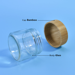Emballage <span class=keywords><strong>de</strong></span> soins <span class=keywords><strong>de</strong></span> la peau personnalisé 100g 180g 200g Pots en verre cosmétique <span class=keywords><strong>de</strong></span> crème transparente pour le visage avec couvercles à vis en bambou Pot <span class=keywords><strong>de</strong></span> crème pour le corps - Product Image 3