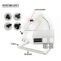 AC100-240V DC12V 24W une couleur heure affichage de la température gradation contrôle LED lumières capteur tactile interrupteur pour désembueur Film miroir