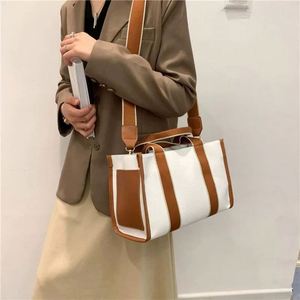 Sac fourre-tout en toile blanche de haute qualité pour femme, imperméable, réutilisable, avec poignée en ruban, insert tissé mignon, pour le quotidien, le shopping et la plage - Product Image 1