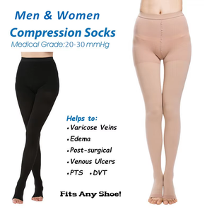 Collants de compression transparents sans couture de haute qualité OEM pour femmes, taille unique, bas/collants pour varices, longueur cuisse - Product Image 2