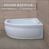 Baignoire autoportante en acrylique portable avec siège, égouttoir et tablier, traditionnelle, pour salle de bain intérieure, pour hôtel et villa