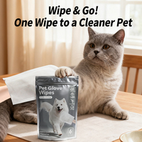 Toallitas de Limpieza para Mascotas Extra Grandes y Suaves, 18.5x25cm, pH Balanceado, Guantes Desechables para Baño de Perros, Empaque OEM al por Mayor