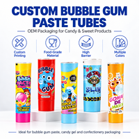 Tubes d'emballage en aluminium et plastique pour chewing-gum, qualité alimentaire, haute barrière, avec bouchon à vis, impression UV personnalisée pour bonbons et gels