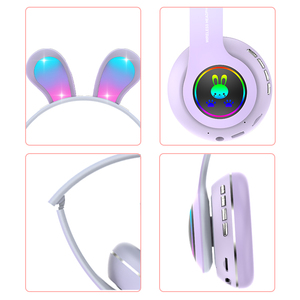 <span class=keywords><strong>JKK</strong></span>-auriculares inalámbricos con Orejas de conejo para niños, bonitos auriculares bluetooth con micrófono - Product Image 3