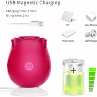 Mini stimulateur de point G et de mamelons en forme de rose, vibromasseur langue en silicone à 10 vibrations pour stimulation clitoridienne, pour femmes et couples