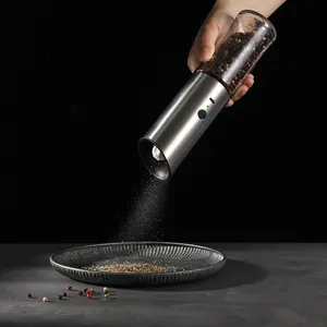 Acciaio inossidabile ricaricabile tipo-C gravità automatica spice mill himalayano sale e pepe set macinacaffè
