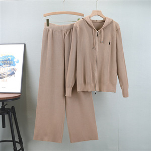 Set <span class=keywords><strong>Donna</strong></span> 2025 Antirughe <span class=keywords><strong>con</strong></span> <span class=keywords><strong>Cardigan</strong></span> <span class=keywords><strong>con</strong></span> <span class=keywords><strong>Cappuccio</strong></span> e Zip + Pantaloni a Gamba Larga, Completo Casual Autunnale a Maniche Lunghe di Lusso Due Pezzi Sportivo - Product Image 1