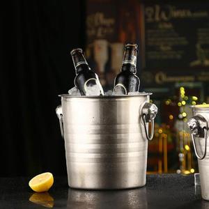 Custom <strong>Silver</strong> Stainless Steel Eco-Friendly <strong>Ice</strong> <strong>Bucket</strong> with Two Handles and Custom Logo for Beer Minimalist Design - Product Image 6