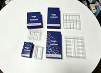 Boîte en carton pliable personnalisée à double fente avec estampage argenté et pelliculage mat pour emballage de sets de flacons de 3 ml et 10 ml