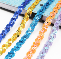 1.5CM Large Vague Paillettes Bande Perles Avec Performance Vêtements Paillettes Dentelle pour Robe À Paillettes