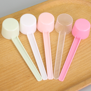 Cuillère doseuse jetable en plastique PP blanc 5g pour lait en poudre, thé, sel, fond plat rond, médicaments - Product Image 3