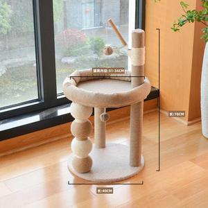 Pohon kucing kustom pabrik tempat tidur kucing kayu berkelanjutan terintegrasi dengan garuk Sisal dan rangka panjat Tanpa Remah tempat tidur kucing - Product Image 5
