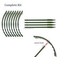 Cage à anneau demi-rond vert, Support de fleur, piquet en plastique, cadre de Support de plante de jardin avec Clips pour légume