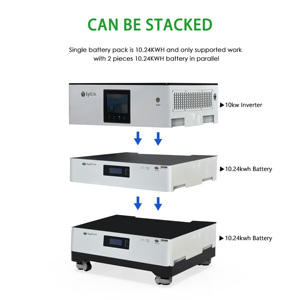 Stacked LiFePO4 10kWh Solar Battery <strong>Backup</strong> with Inverter and BMS | Home Energy Storage <strong>System</strong> with IP65 Protection - Product Image 2