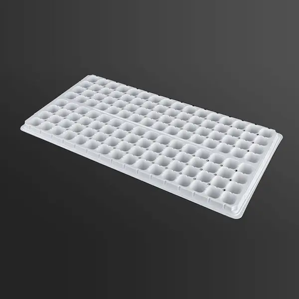 128 Cells PS Plastic Plug Seed Starting Grow Germination Tray for Greenhouse Vegetables Nursery white color