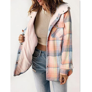 <span class=keywords><strong>Giacca</strong></span> di flanella <span class=keywords><strong>giacca</strong></span> da <span class=keywords><strong>donna</strong></span> giacche a quadri spazzolate con logo personalizzato <span class=keywords><strong>giacca</strong></span> foderata in pile sherpa da <span class=keywords><strong>donna</strong></span> - Product Image 1