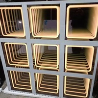Panneau en verre trempé Infinity Mirror Floor Effet 3D LED Dance Floor Infinity Mirror Signs For Bar Party Store Décoration murale