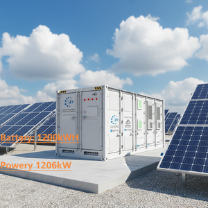 Contenedor de Baterías de Litio de 20 pies, Sistema de Almacenamiento de Energía de 1 MWh con Inversor Híbrido y Refrigeración por Aire para Energía de Respaldo, Certificado CE - Product Image 1