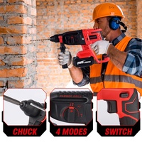 Marteau perforateur rotatif sans fil 2000W 588Vf, perceuse à percussion rechargeable, brise-roche 26mm pour le bricolage