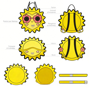 กระเป๋าถือสะพายข้างรูปทรงดวงอาทิตย์แบบขายส่ง ปรับแต่งได้ พร้อมแว่นกันแดดลายดอกไม้ หน้าต่างใสสำหรับโชว์เข็มกลัด สไตล์ Y2K น่ารักแบบ Kawaii - Product Image 2