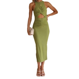 Nouvelles robes décontractées pour femmes, sans manches, ajustées, fendues, tendance - Product Image 4