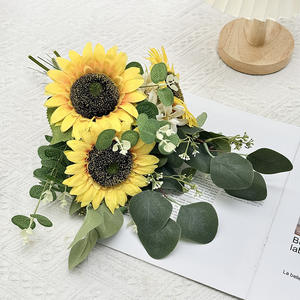 Ramo de Girasoles Artificiales de Tela de Seda, Alta Simulación, Decoración para el Hogar, Accesorios de Fotografía - Product Image 4