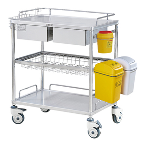HaoHan 2025 새로운 공장 가격 스테인레스 스틸 카트 의료 기기 트롤리 병원 가구 판매 - Product Image 4