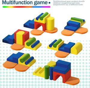 CZFIT Nuevo Juego de 10 Bloques de Espuma de Cuero PU de Múltiples Formas, Bloques de Juego Suaves de Tamaño Completo para Habitación, Juego de Juego Interior para Niños Pequeños - Product Image 6