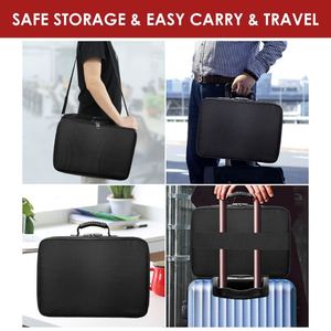 Sac de rangement ignifuge multicouche OEM avec bandoulière réglable pour organiser l'argent, les passeports et les documents de voyage, pour un stockage sécurisé des dossiers - Product Image 2