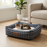 Coussin pliable et lavable pour animaux de compagnie, en tissu composite de lin, pour chien et chat, nid de sommeil hivernal