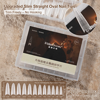 Missgooey Pro – Capsules d'ongles semi-couvrantes sans préparation, forme ovale droite, extensions d'ongles à couvrance totale, ajustement invisible, fournitures pour ongles