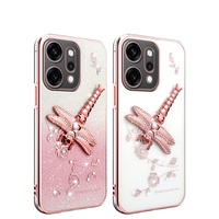 Étui de téléphone portable avec support papillon fleuri, revêtement électrolytique pour Oppo Reno15 F/Reno15 Pro/A6x/A6/Find X9/F31