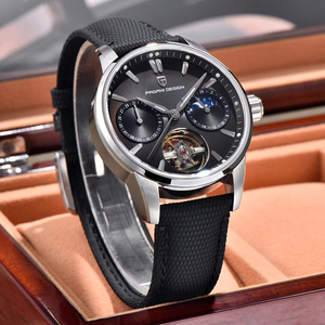 นาฬิกา PAGANI DESIGN YS021 รุ่นใหม่ ระบบตูร์บิญอง กลไกจักรกล กระจกแซฟไฟร์ สายหนังคลาสสิก นาฬิกาข้อมือผู้ชาย ขนาด 20 มม.  หน้าปัดแบบเข็ม  กันน้ำ 100 เมตร - Product Image 2