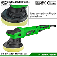 Polisseuse orbitale aléatoire à puissance électrique 720W Double action Cirage de voiture Détaillant Machine de polissage de voiture électrique Tampon Orbite 21MM