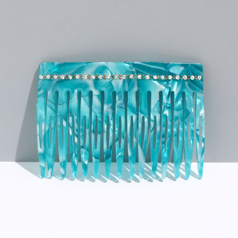 Французская боковая расческа со стразами, зажим для волос с кристаллами, заколка-Пряжка, аксессуары, вставка, заколка для волос, расческа из ацетата, без скольжения, Шпилька для волос