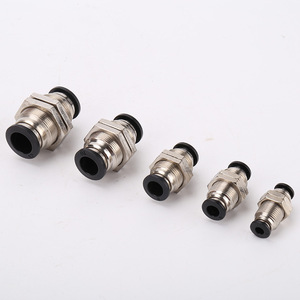 Connecteur rapide pour pièces pneumatiques, fiche droite, filetage externe, connecteur de tuyau d'air avec cloison pour tuyau pneumatique - Product Image 1
