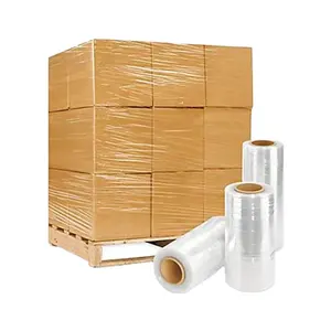 High performance Extended core stretch film logistic film roll stretch wrapping film extension with handle for pallet wrap