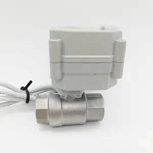 High quality 2 way DN15 1/2" bsp SS304 motor operatio electric ball valve with manual override DC5V / 24V/ 12V CR201 2 wires