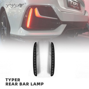 Feux arrière TYPY, lentille rouge, réflecteur de pare-chocs arrière LED, feux antibrouillard LED pour Honda Civic Hatchback Type R 2020-2021 - Product Image 2