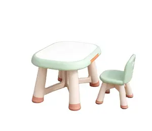 Table d'étude pour enfants, ensemble de table et chaise d'intérieur, en plastique, meubles mignons, dessin animé, nouveau,