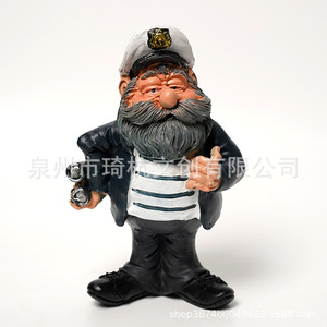 Juego de figuras de capitán y marinero, decoración de resina sintética para sala de estar, gabinete de oficina, 2 uds. - Product Image 5