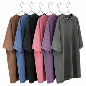 Camiseta de Hombre de Algodón 100% Lavado al Ácido, 230G, Gruesa, Personalizable, de Alta Calidad, Suministro Directo de Fábrica - Product Image 1