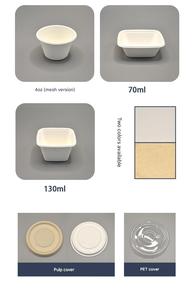 Gobelet en pulpe de canne à sucre biodégradable personnalisé avec logo imprimé, mini 1 oz, 2 oz, 4 oz, pour sauces et emballages à emporter - Product Image 4