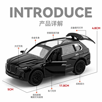Voiture miniature BMW X7 en alliage à l'échelle 1/36, modèle de voiture à tirer en arrière pour enfants, jouets tout-terrain personnalisés en métal moulé sous pression
