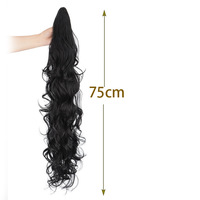 Nouvelle Tendance : Extension de Cheveux Synthétiques Longue Queue de Cheval Ondulée Profonde en Fibre Haute Température pour Femme avec Pince à Cheveux